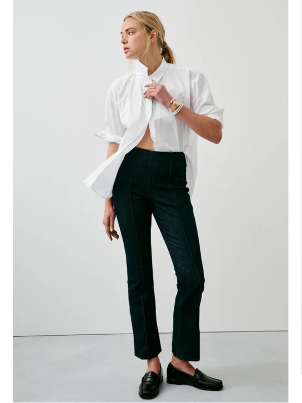 SPANX Indigo Micro Flare Pull on Jeans